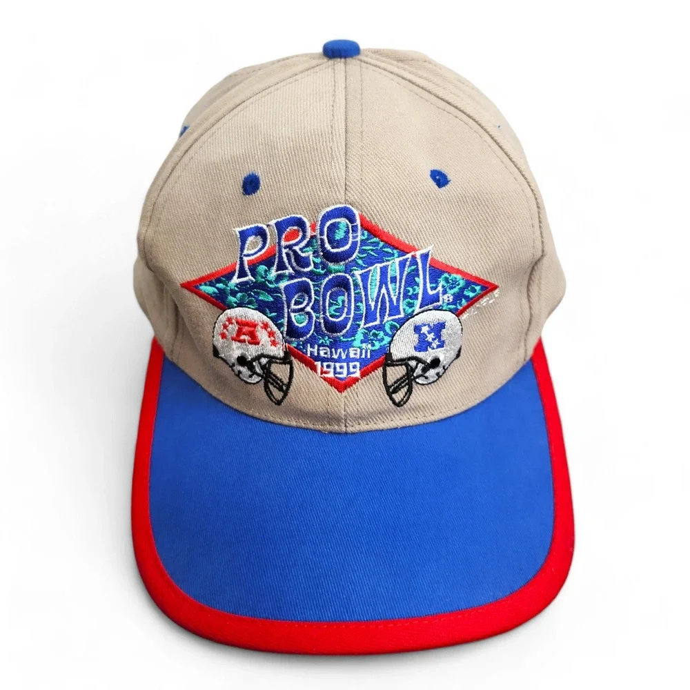 Vintage 1999 NFL Pro Bowl Hat AFC NFC Happy Shirts‎ Hawaii NFL Adjustable Cap